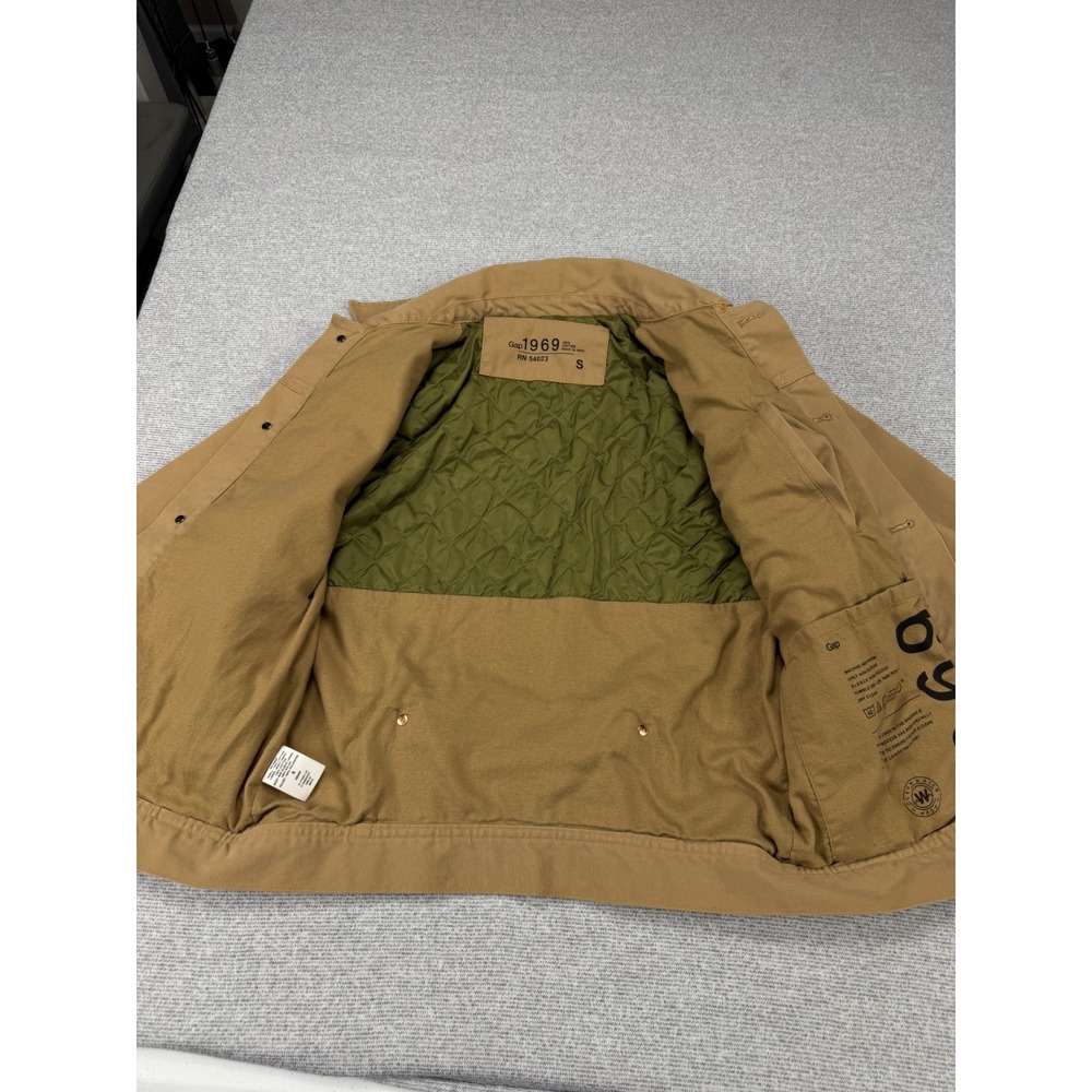Gap 1969 Mens Cedar Canvas Workwear Jacket Tan Brown Quilted Lining Small HOL10 - Picture 3 of 15